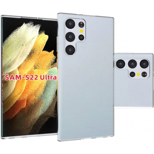 Samsung Galaxy S22 Ultra Kılıf Kamera Korumalı Esnek Silikon Kapak - Şeffaf
