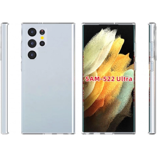 Samsung Galaxy S22 Ultra Kılıf Kamera Korumalı Esnek Silikon Kapak - Şeffaf