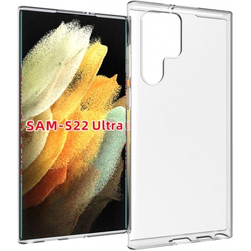 Samsung Galaxy S22 Ultra Kılıf Kamera Korumalı Esnek Silikon Kapak - Şeffaf