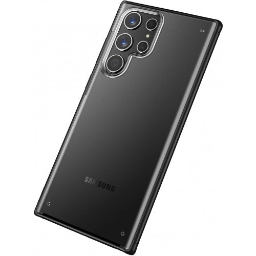 Samsung Galaxy S22 Ultra Kılıf Volks Serisi Kenarları Silikon Arkası Şeffaf Sert Kapak - Lacivert