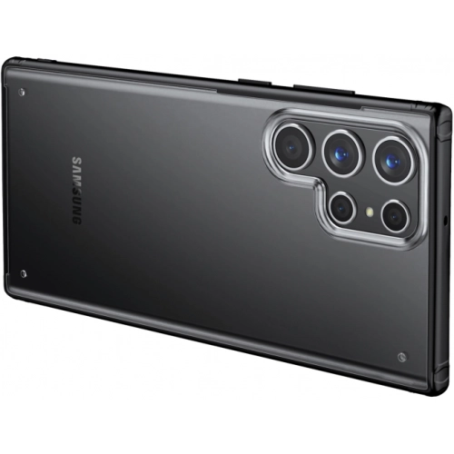 Samsung Galaxy S22 Ultra Kılıf Volks Serisi Kenarları Silikon Arkası Şeffaf Sert Kapak - Lacivert