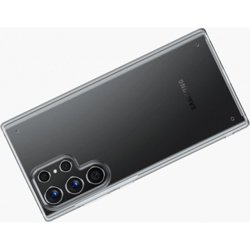 Samsung Galaxy S22 Ultra Kılıf Volks Serisi Kenarları Silikon Arkası Şeffaf Sert Kapak - Siyah