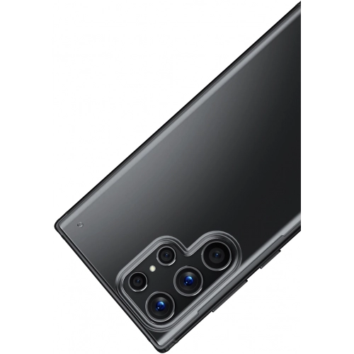 Samsung Galaxy S22 Ultra Kılıf Volks Serisi Kenarları Silikon Arkası Şeffaf Sert Kapak - Siyah