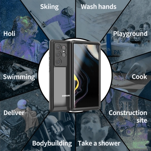 Samsung Galaxy S22 Ultra Kılıf Zore 1-1 Su Geçirmez Kılıf - Siyah