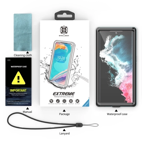 Samsung Galaxy S22 Ultra Kılıf Zore 1-1 Su Geçirmez Kılıf - Siyah