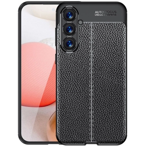 Samsung Galaxy S23 FE Kılıf Deri Görünümlü Lüks Parmak İzi Bırakmaz Niss Silikon Kapak - Siyah