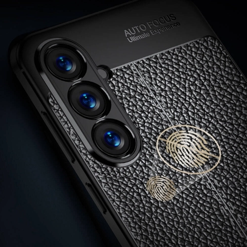 Samsung Galaxy S23 FE Kılıf Deri Görünümlü Lüks Parmak İzi Bırakmaz Niss Silikon Kapak - Siyah