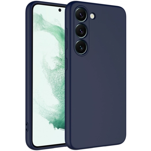 Samsung Galaxy S23 FE Kılıf İçi Kadife Mat Mara Lansman Silikon Kapak  - Lacivert