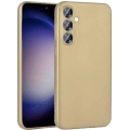 Samsung Galaxy S23 FE Kılıf İnce Soft Mat Renkli Esnek Silikon Kapak - Gold