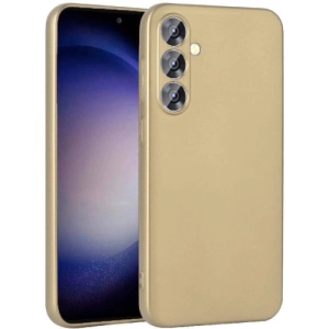 Samsung Galaxy S23 FE Kılıf İnce Soft Mat Renkli Esnek Silikon Kapak - Gold