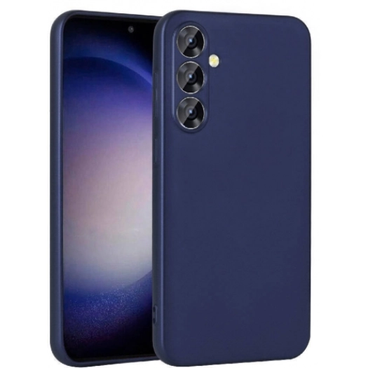 Samsung Galaxy S23 FE Kılıf İnce Soft Mat Renkli Esnek Silikon Kapak - Lacivert