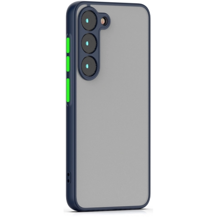 Samsung Galaxy S23 FE Kılıf Kamera Korumalı Arkası Şeffaf Mat Silikon Kapak - Lacivert