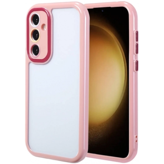 Samsung Galaxy S23 FE Kılıf Kamera Korumalı Renkli Kenar ve Çerçeve Tasarımlı Vitamin Kapak - Mürdüm