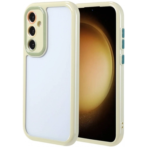 Samsung Galaxy S23 FE Kılıf Kamera Korumalı Renkli Kenar ve Çerçeve Tasarımlı Vitamin Kapak - Yeşil