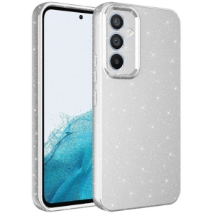 Samsung Galaxy S23 FE Kılıf Kamera Korumalı Simli Parlak Lüks Silikon Koton Kapak - Gümüş