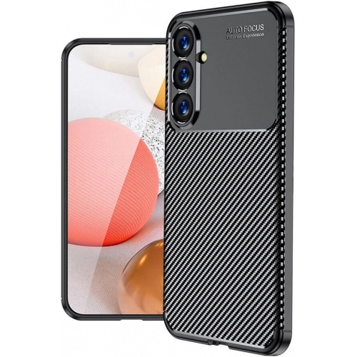 Samsung Galaxy S23 FE Kılıf Silikon Parmak İzi Bırakmayan Karbon Soft Negro Kapak - Siyah