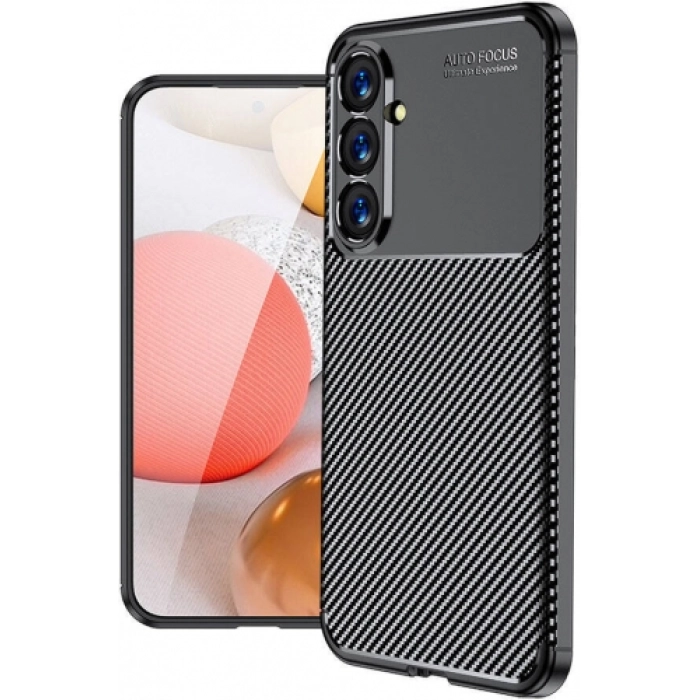 Samsung Galaxy S23 FE Kılıf Silikon Parmak İzi Bırakmayan Karbon Soft Negro Kapak - Siyah