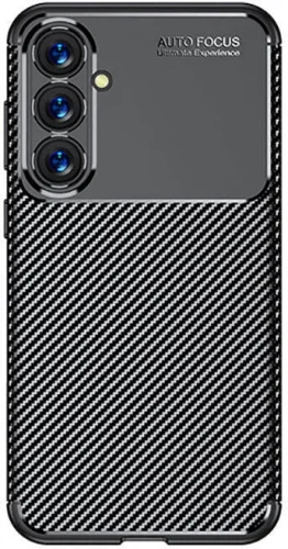 Samsung Galaxy S23 FE Kılıf Karbon Serisi Mat Fiber Silikon Negro Kapak - Siyah