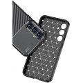 Samsung Galaxy S23 FE Kılıf Silikon Parmak İzi Bırakmayan Karbon Soft Negro Kapak - Siyah