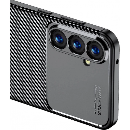 Samsung Galaxy S23 FE Kılıf Silikon Parmak İzi Bırakmayan Karbon Soft Negro Kapak - Siyah