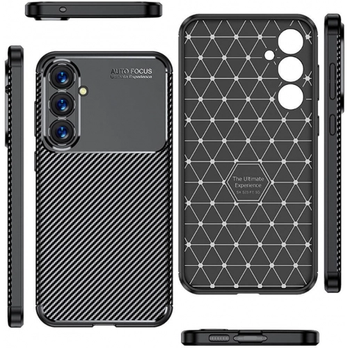 Samsung Galaxy S23 FE Kılıf Silikon Parmak İzi Bırakmayan Karbon Soft Negro Kapak - Siyah
