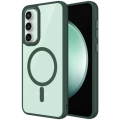 Samsung Galaxy S23 FE Kılıf Wireless Şarj Özellikli Zore Krom Magsafe Silikon Kapak - Koyu Yeşil