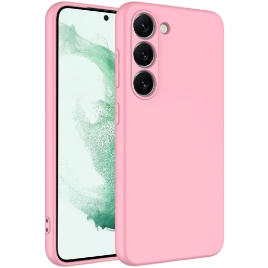 Samsung Galaxy S23 Kılıf İçi Kadife Mat Mara Lansman Silikon Kapak  - Açık Pembe