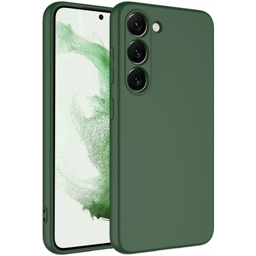 Samsung Galaxy S23 Kılıf İçi Kadife Mat Mara Lansman Silikon Kapak  - Koyu Yeşil
