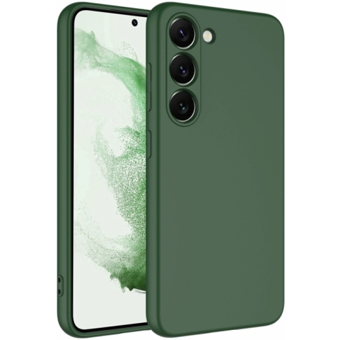 Samsung Galaxy S23 Kılıf İçi Kadife Mat Mara Lansman Silikon Kapak  - Koyu Yeşil