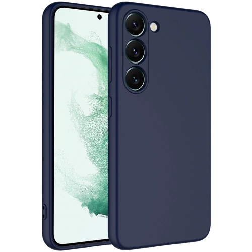 Samsung Galaxy S23 Kılıf İçi Kadife Mat Mara Lansman Silikon Kapak  - Lacivert