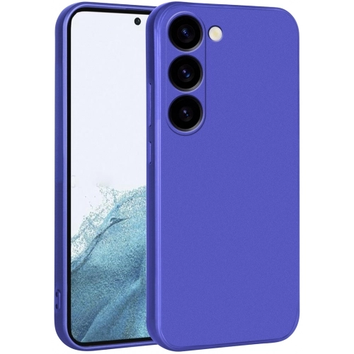 Samsung Galaxy S23 Kılıf İnce Soft Mat Renkli Esnek Silikon Kapak - Saks Mavi