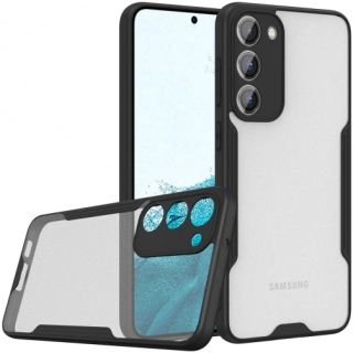 Samsung Galaxy S23 Kılıf Renkli Silikon Kamera Lens Korumalı Şeffaf Parfe Kapak - Siyah