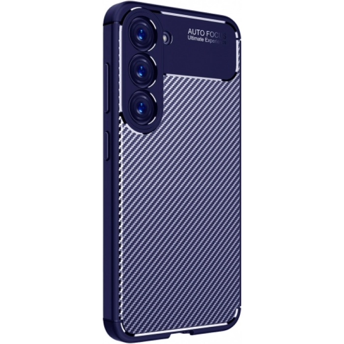 Samsung Galaxy S23 Kılıf Silikon Parmak İzi Bırakmayan Karbon Soft Negro Kapak - Lacivert