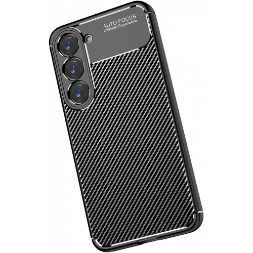 Samsung Galaxy S23 Kılıf Silikon Parmak İzi Bırakmayan Karbon Soft Negro Kapak - Siyah