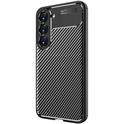 Samsung Galaxy S23 Kılıf Silikon Parmak İzi Bırakmayan Karbon Soft Negro Kapak - Siyah