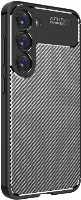 Samsung Galaxy S23 Kılıf Silikon Parmak İzi Bırakmayan Karbon Soft Negro Kapak - Siyah