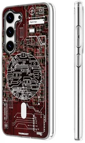 Samsung Galaxy S23 Kılıf Orjinal Lisanslı Magsafe Özellikli YoungKit Technology Serisi QC Kapak - Kırmızı