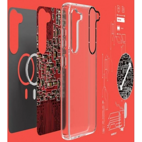 Samsung Galaxy S23 Kılıf Orjinal Lisanslı Magsafe Özellikli YoungKit Technology Serisi QC Kapak - Kırmızı