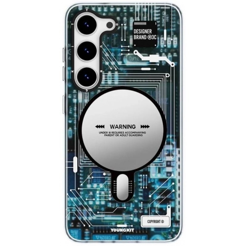 Samsung Galaxy S23 Kılıf Orjinal Lisanslı Magsafe Özellikli YoungKit Technology Serisi QC Kapak - Siyah