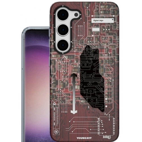 Samsung Galaxy S23 Kılıf Orjinal Lisanslı YoungKit Technology Serisi QC Kapak - Kırmızı