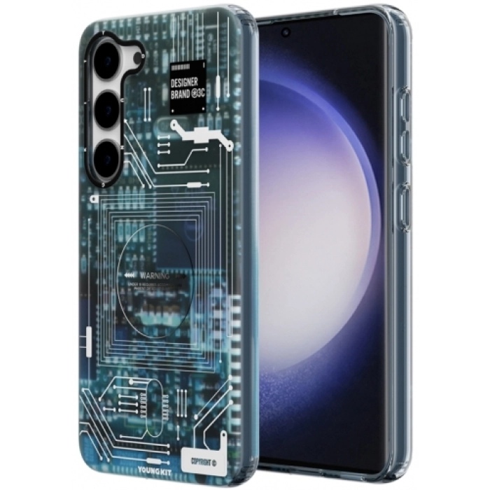 Samsung Galaxy S23 Kılıf Orjinal Lisanslı YoungKit Technology Serisi QC Kapak - Mavi