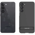 Samsung Galaxy S23 Kılıf Zore Kamera Korumalı Dikey Standlı Ays Kapak - Siyah