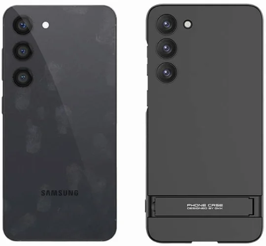 Samsung Galaxy S23 Kılıf Zore Kamera Korumalı Dikey Standlı Ays Kapak - Siyah