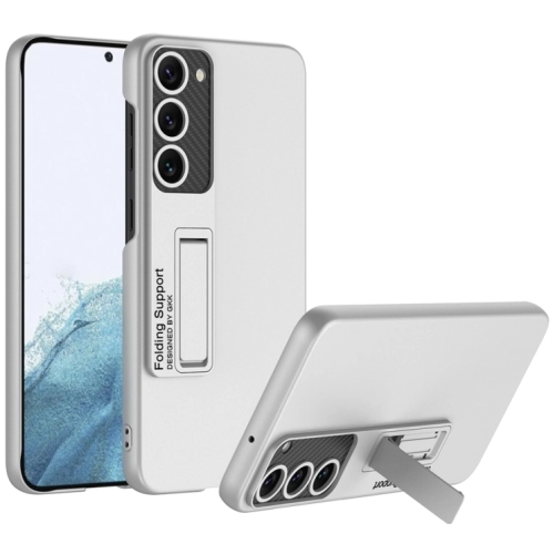 Samsung Galaxy S23 Kılıf Zore Standlı Mat Ays Kapak - Gümüş