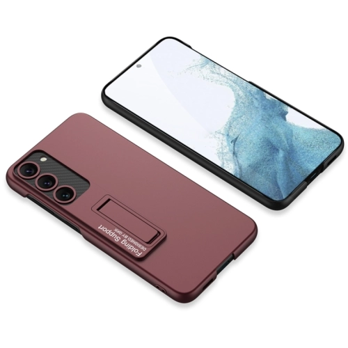 Samsung Galaxy S23 Kılıf Zore Standlı Mat Ays Kapak - Kırmızı