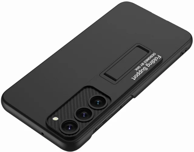 Samsung Galaxy S23 Kılıf Zore Standlı Mat Ays Kapak - Siyah