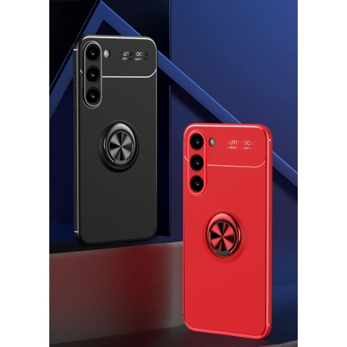 Samsung Galaxy S23 Plus Kılıf Renkli Silikon Yüzüklü Standlı Auto Focus Ravel Kapak - Kırmızı