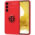 Samsung Galaxy S23 Plus Kılıf Renkli Silikon Yüzüklü Standlı Auto Focus Ravel Kapak - Kırmızı