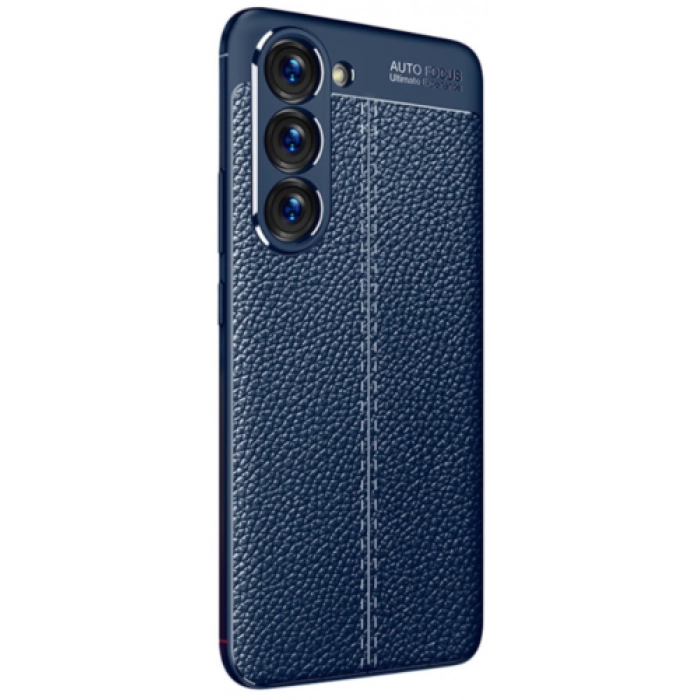 Samsung Galaxy S23 Plus Kılıf Deri Görünümlü Lüks Parmak İzi Bırakmaz Niss Silikon Kapak - Lacivert