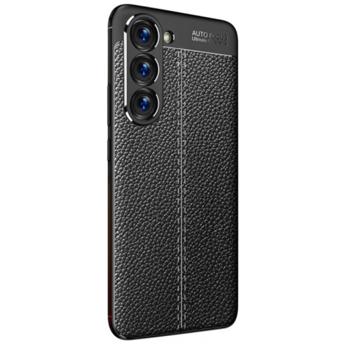 Samsung Galaxy S23 Plus Kılıf Deri Görünümlü Lüks Parmak İzi Bırakmaz Niss Silikon Kapak - Siyah